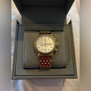 Michele CSX 36 18k gold diamond watch